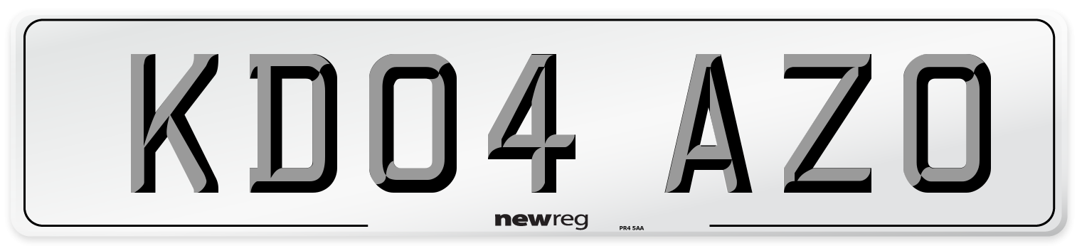 KD04 AZO Number Plate from New Reg